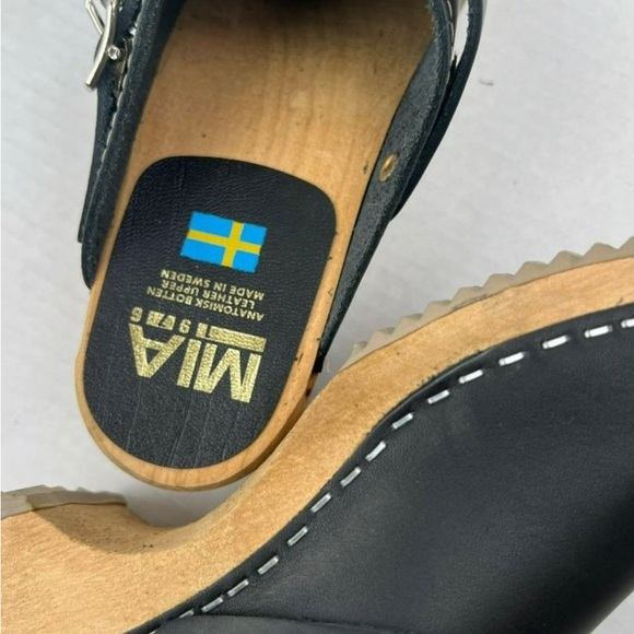 Free People MIA Swedish Alma Clogs Black Leather SZ EU 38 / US 7-7.5 NEW - Picture 4 of 6